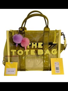 Marc Jacobs The Tote Bag Mesh Bright Green Medium Crossbody NEW With Tags $250
